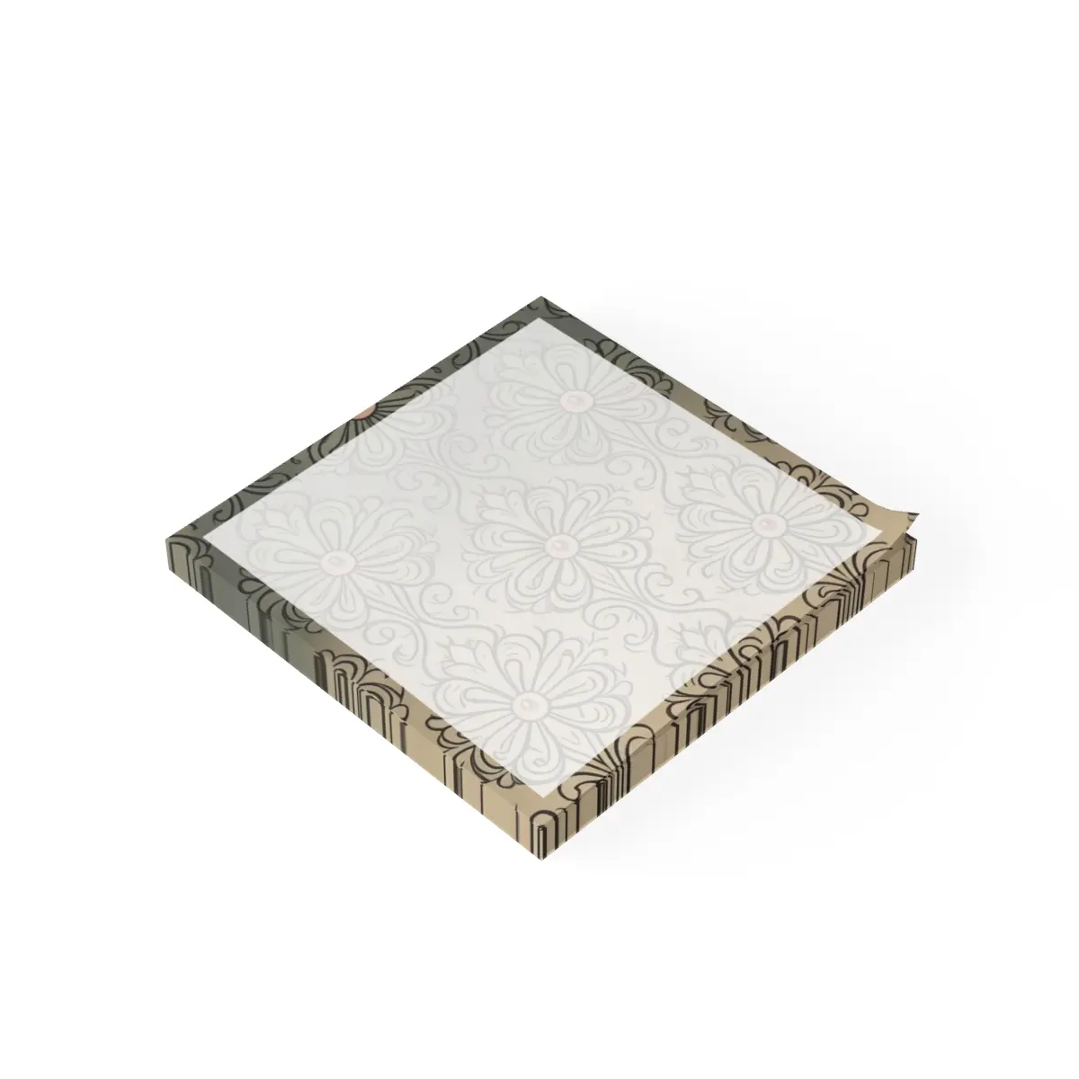 Bronze Flower Doodles Post-it® Note Pad, 3x3 or 4x4 Designer Sticky Notes