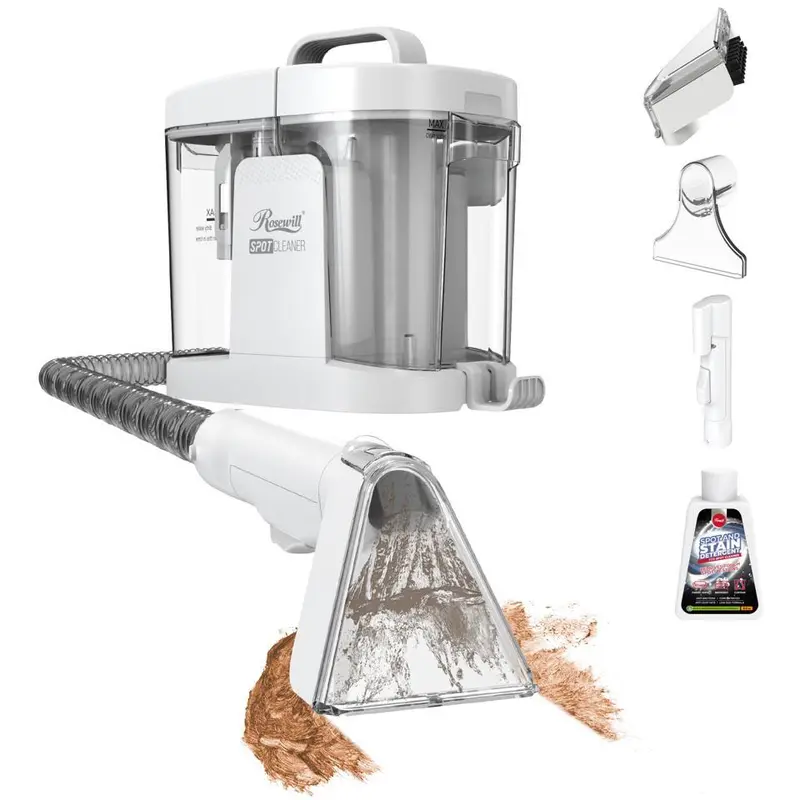 Rosewill Multi-Purpose Portable Carpet and Upholstery Spot Cleaner, Powerful Suction 17 Kpa Spot Cleaner, Car and Auto Detailer, Stain/Spot Remover; Versatile Use: Carpet, Sofa, Pet Hair Use - White