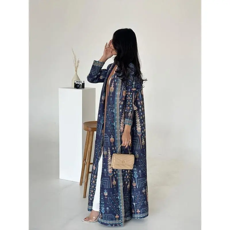 Dubai Abaya Luxury Evening Coat For Women Formal Robe Eid Abaya Ramadan 2025 Female Pleated Cardigan Long Sleeve Trench Coats Dubai Abaya Luxury Evening Coat For Women Formal Robe Eid Abaya Ramadan 2025 Female Pleated Cardigan Long Sleeve Trench Coats