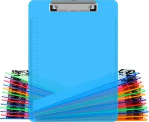 Clipboards,  25 Pack Plastic Office Clipboards, Assorted Transparent Color Plastic Clip,Letter