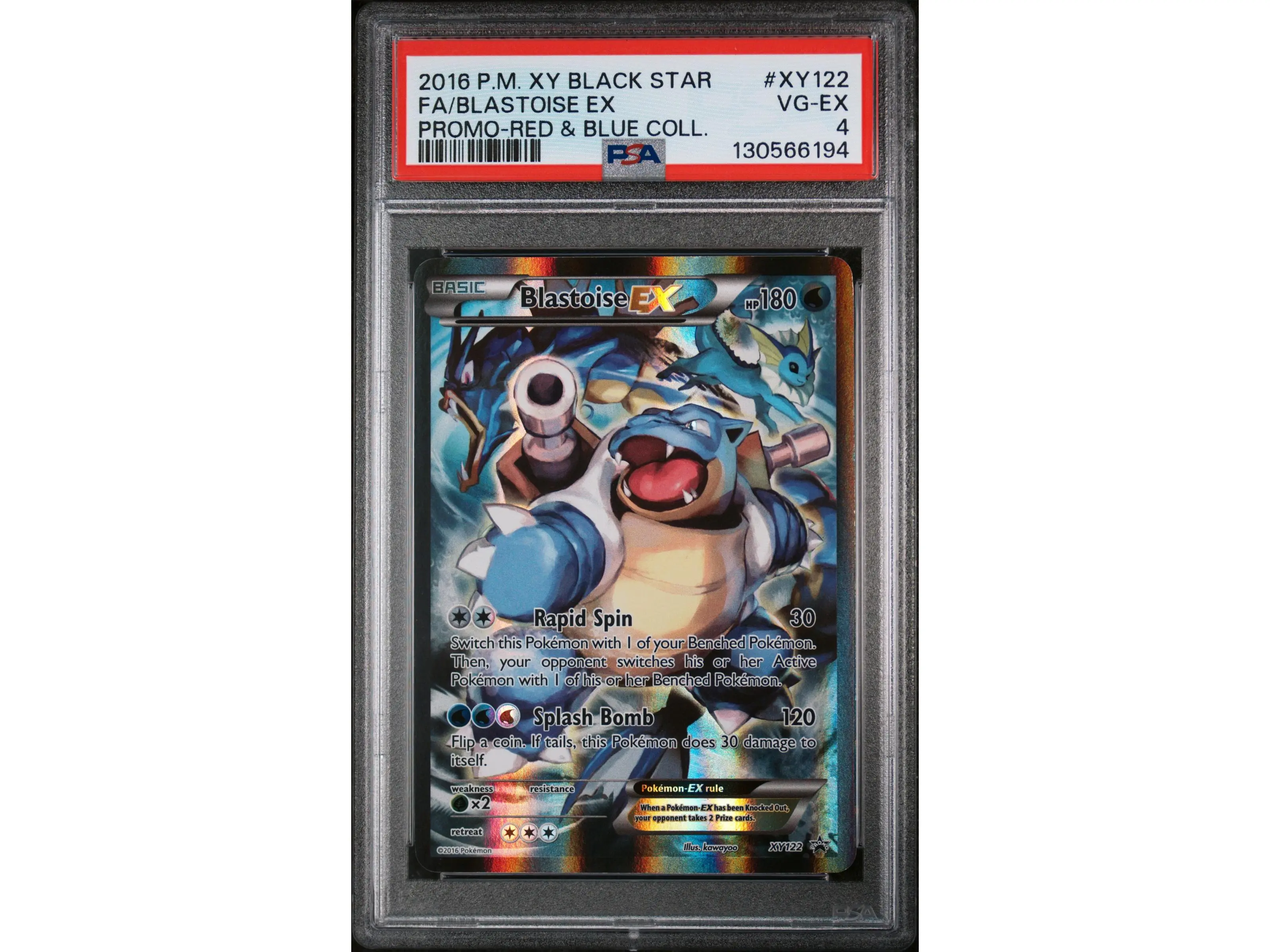 2016 Pokemon Blastoise Ex Promo Red and Blue Collection Blastoise Ex #XY122 PSA 4