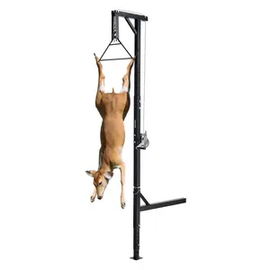 VEVOR Truck Hitch Game Hoist, 400 lbs Load Capacity, Hunting Deer Hoist with 2-inch Receiver, 360-Degree Swivel Shaft & Adjustable Height, Includes Gambrel Winch for Skinning & Cleaning Game