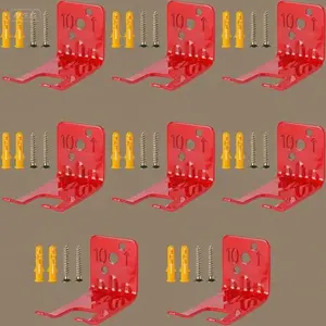 8-Pack Universal Extinguisher Holders, Heavy-Duty Wall Mount Brackets for 5-10 Lb Fire Safety Equipment, Secure Hanger with Screws Included, Reusable Steel Construction, Quick-Release Design for Emergency Access sponge cushion