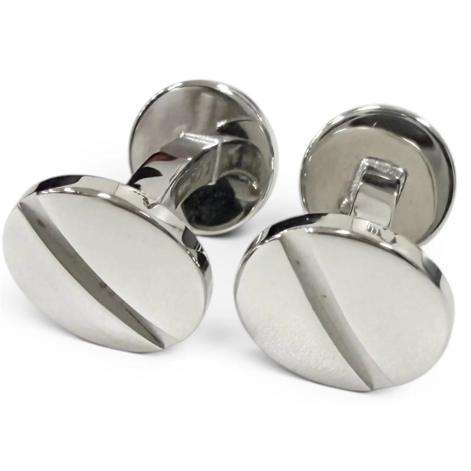Pre-owned Cartier Sterling Silver 925 (Ag925) Small Leather Goods Santos de AG925 Cufflinks