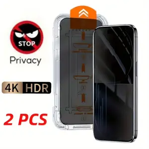 iPhone Protective Screen Protector Set, 2-Pack Tempered Glass Film for iPhone Models 15/16/17/14/13/12 Plus Pro Max, Easy Install & Privacy Protection