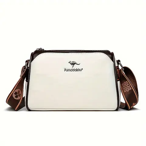 Vintage Women's Crossbody Bag with Adjustable Wide Strap - Large Capacity Shoulder Purse, Zipper Closure for Everyday Use