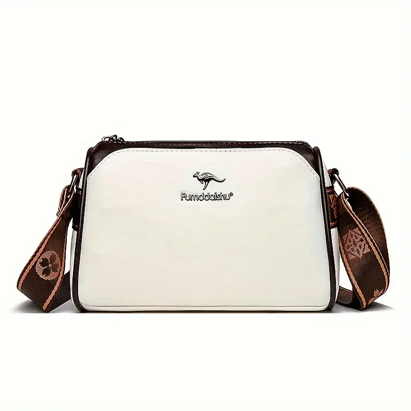 Vintage Women's Crossbody Bag with Adjustable Wide Strap - Large Capacity Shoulder Purse, Zipper Closure for Everyday Use