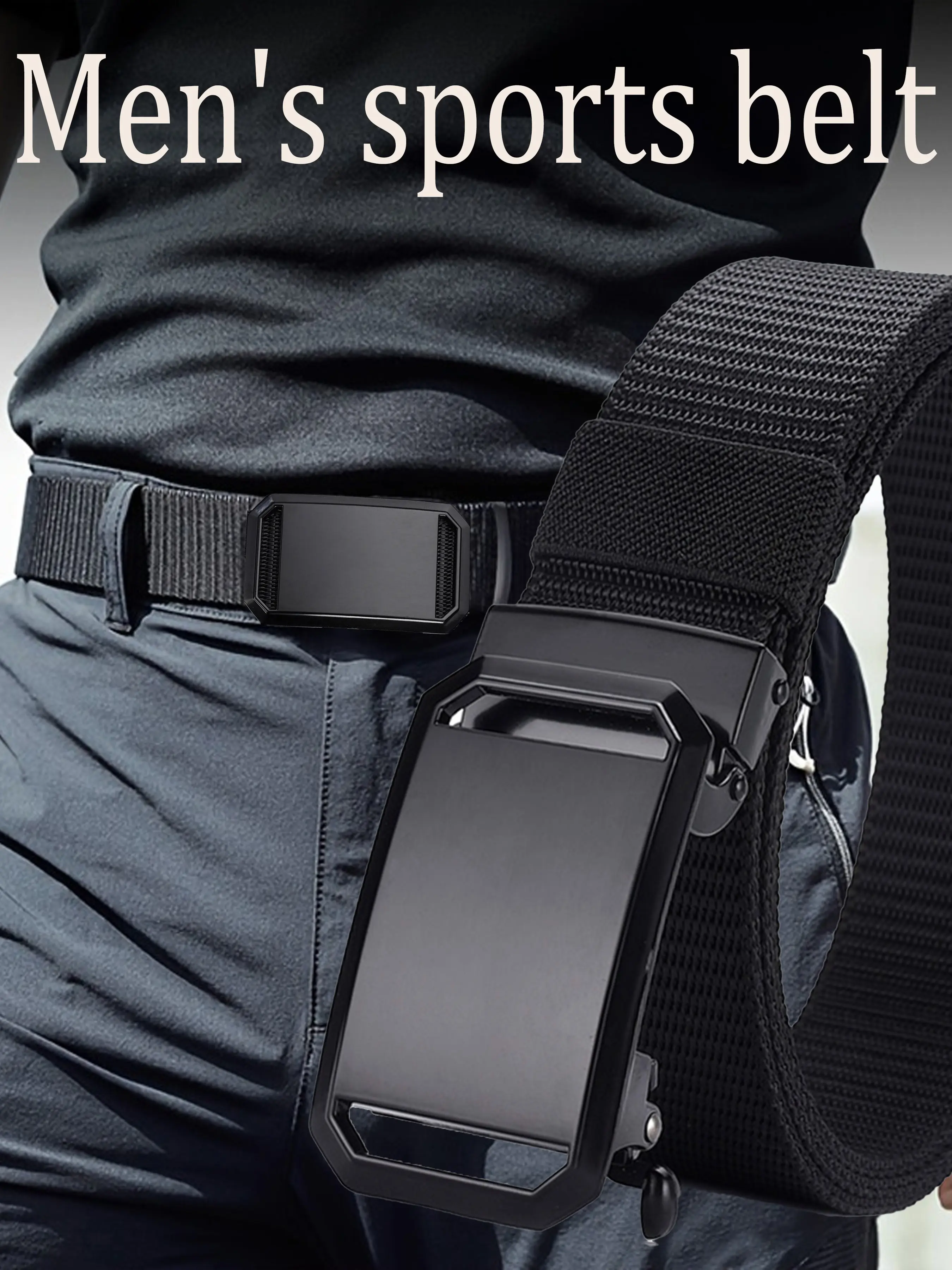 Men's Adjustable Waist Canvas Belt, Sturdy Ratchet Belt, New Automatic Buckle Tactical Workwear, Casual Outdoor Military Training Pants, Multi-Scene Use, Belt With Buckle, Adjustable Belts