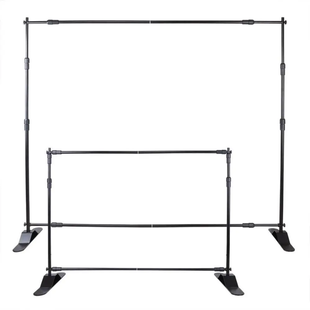 【Summerfinds】10 Set Freestanding Adjustable Telescopic Aluminum Banner Backdrop Stands for Photo Booth, 37-96 in Height, 66-120 in Width, Lightweight, Durable, with Hanging Kit & Vinyl/Fabric Accessories (Home Improvement, Building Supplies Use), Light St