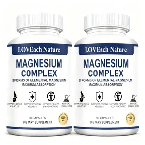 CleanMagnesium Complex ,  with 8Essential Magnesium-Glycinate, Taurate, and Citrate-for SleepMuscle & Heart Health，60 Vegan Capsules 8-in-1 Magnesium Complex 1000mg& Better sleep- High Absorbable Blend of 12 Chelates -Dietary Supplement