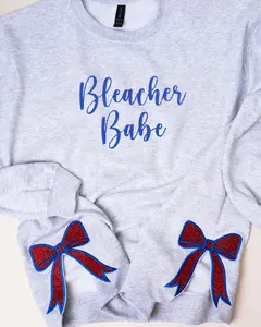 Ash Embroidered Side Bows Unisex NuBlend Crew Sweatshirt