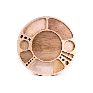 360° Rotating Unfinished Tray | Handcrafted Birch Decorative Organizer