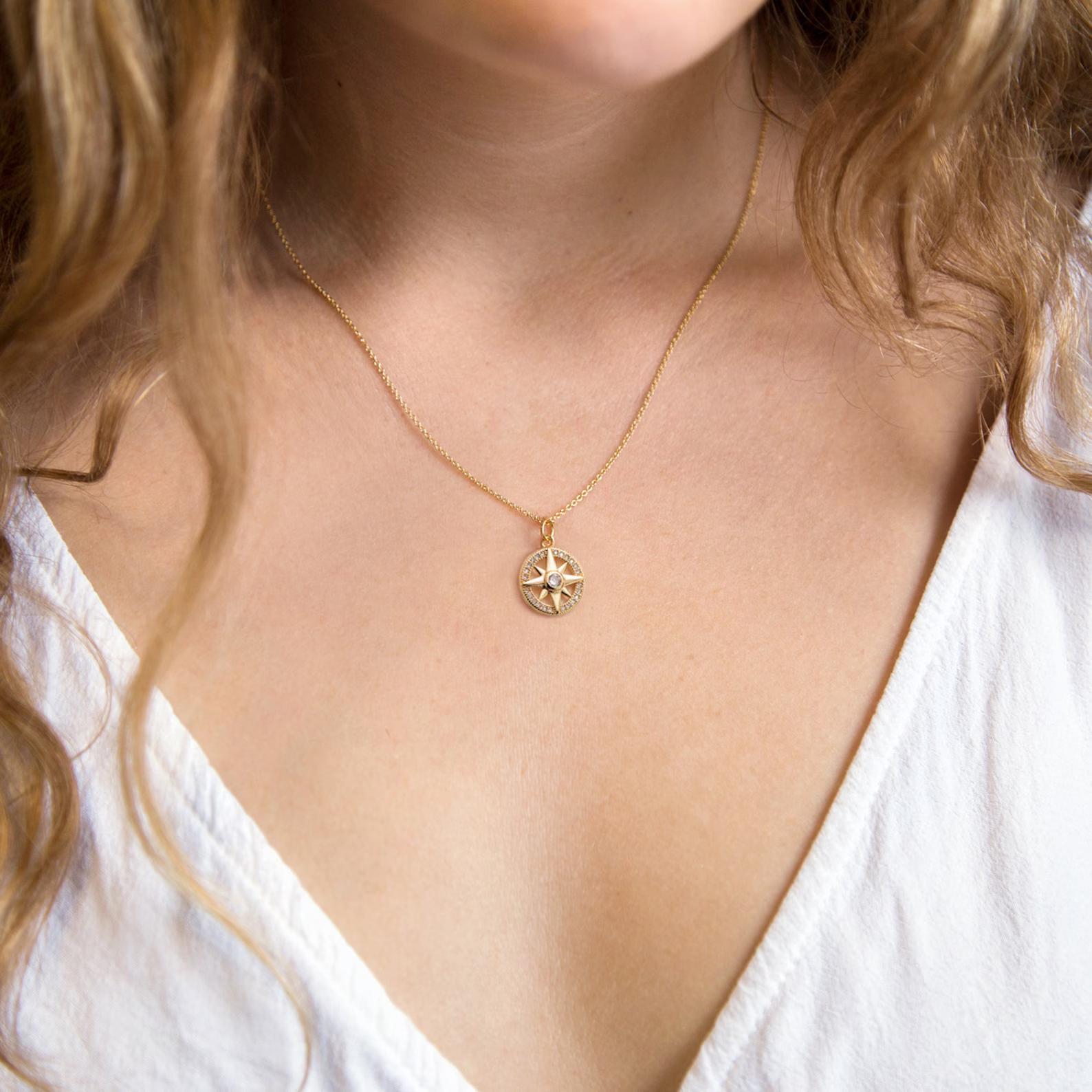 September Laurel Follow Your Compass Necklace, New Beginnings Graduation Gift, Necklace on Card, College, High School Graduating Senior Gift for Girl Custom