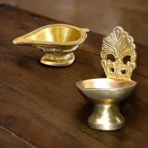 Elegant Brass Diya Oil Lamps | Traditional Pooja & Home Decor | Perfect for Diwali, Weddings, Housewarmings | Choose Small or Large for Every Occasion