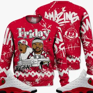 Retro 13 Chicago Outfits, Chicago 13s Ugly Sweater, Meme Friday Streetwear Unisex Sneaker Matching Shirts
