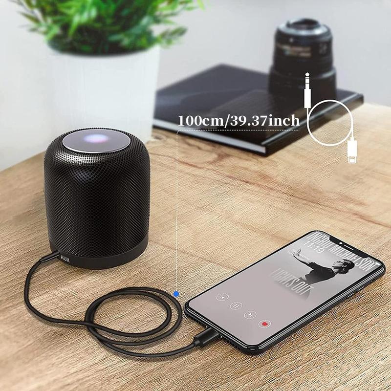 Phone Aux Cable, Charging Port To 3.5mm Aux Headphone Jack Adapter, Stereo Sound Cable Compatible with iPhone 14 Pro Max/13/12 Mini/11 Pro/XR/XS Max/8/7Plus/SE/iPad/iPod, Gaming Headset Accessories