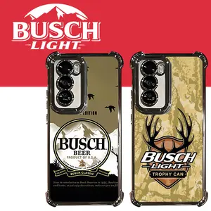 Busch Light Beer Lover Retro Pattern Electroplated TPU Casing For SAMSUNG GALAXY S22 S23 S24 S25 FE ULTRA PLUS EDGE Four Corners Anti-Fall Transparent Soft Silicone Gift Shockproof Protection Anti-Drop Protective Protector Phone Cases Shell Cover AM1379