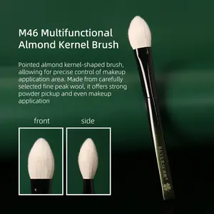 Reverse M46 Almond Nucleus Multifunctional Brush Tip, Portable Soft Animal Hair Makeup Brush, Beauty Travel Brush, Modern Era Upgrade, Travel-Friendly, Precision Powder Brush
