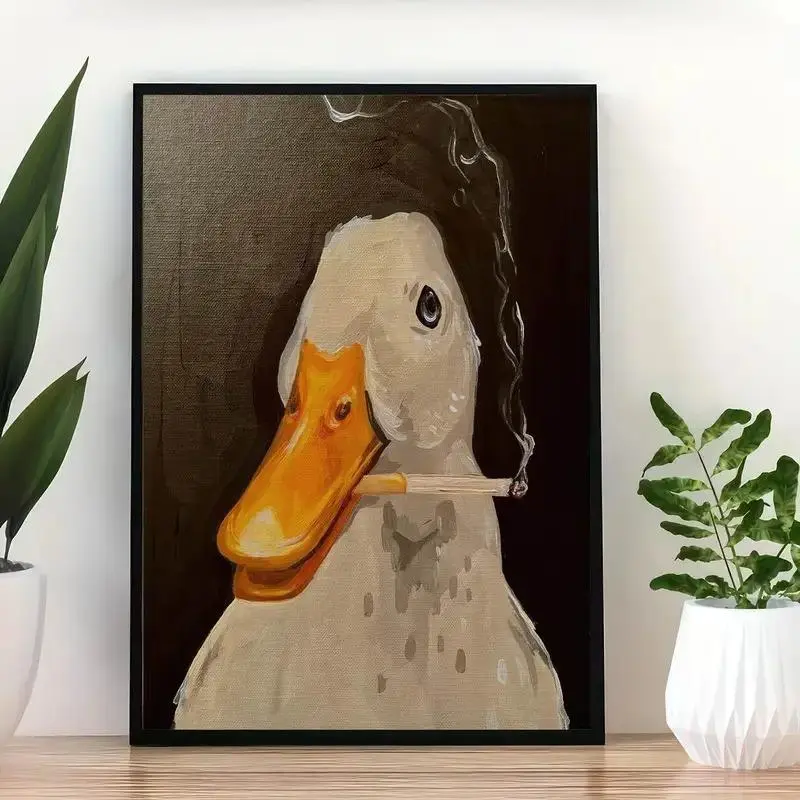Duck Pattern Unframed Painting, Canvas Wall Art, Decorative Artwork, Wall Decor for Home Living Room Bedroom Office, Home Decor, Ornaments