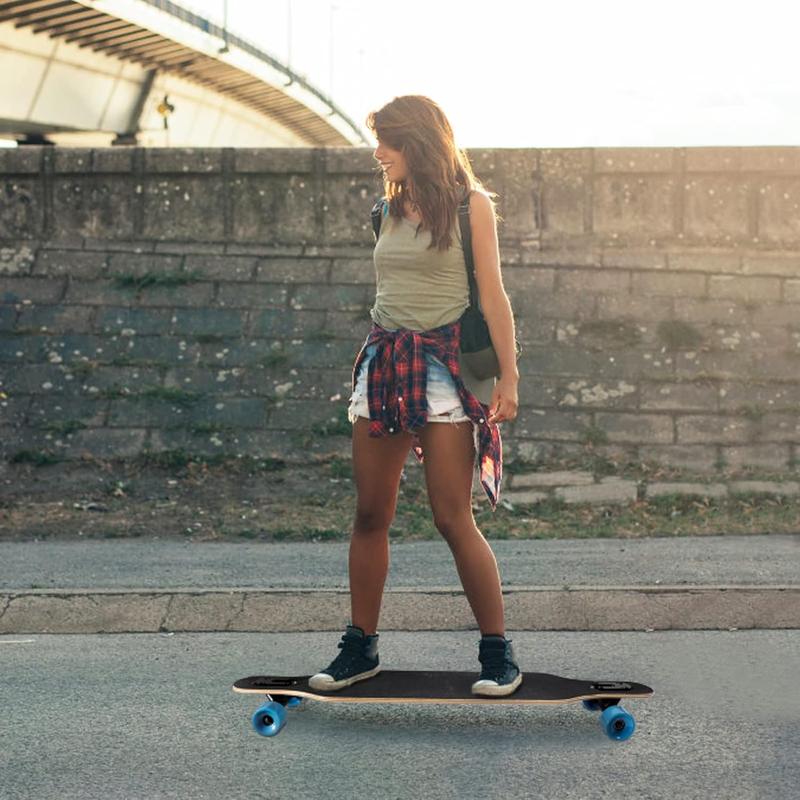 Longboard Skateboard, 41 Inch Drop Through Longboard Complete 9-Ply Nature Maple Premium Cruiser Long Board for Adults, Teens and Kids - High-Speed Bearings & T-Tool