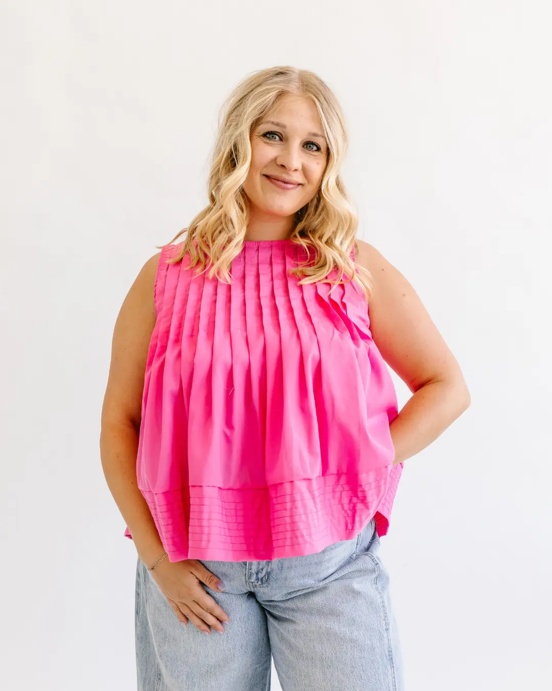 Pleated Peplum Tank Top
