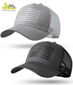 Stitchy Bunny American Flag Trucker Hat - Snapback Baseball Cap with Breathable Mesh & Durable Cotton-Poly Blend for Men & Women