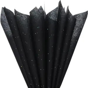 120 Sheets 20"x14" Black Tissue Paper for Gift Bags Packaging Glitter Art Tissue Paper for Crafts