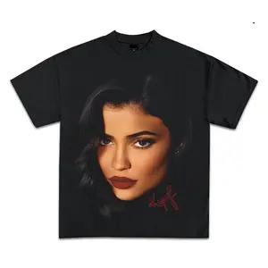 Kylie Jenner Graphic T-Shirt, Solid colors are %100 cotton.