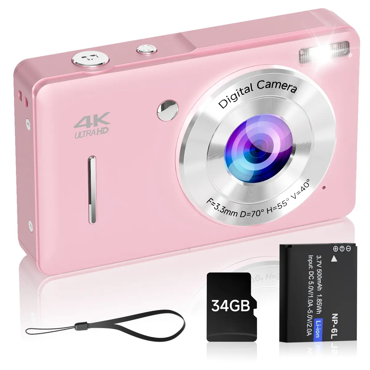 Retro Compact Digital Camera, Pocket Point and Shoot Camera with 16X Digital Zoom, 32GB Micro SD Card, LCD Screen, Photo Filters, Video Recording, Simple Operation, Portable Camera for Teens and Beginners, Gift