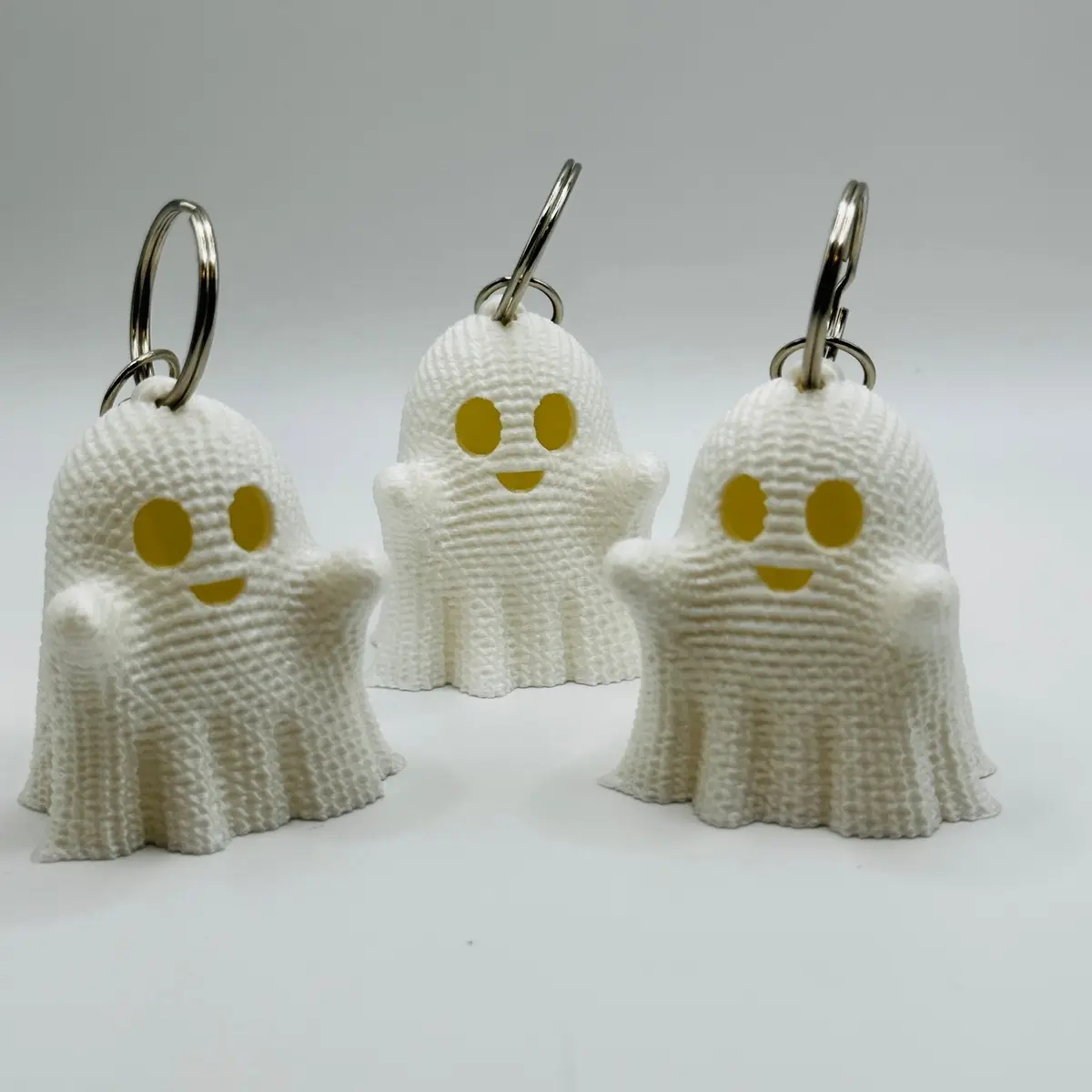 3D printed Crocheted Ghost Keychain