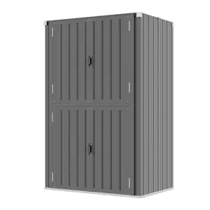 Outdoor Storage Cabinet Shed Waterproof with Shelves, Lockable Vertical Storage Shed Tall Weatherproof Outdoor Cabinets Garden Sheds & Outdoor Storage for Patio or Indoor