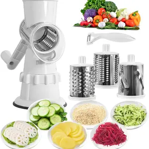 Multifunctional Kitchen Vegetable Slicer with 3 Stainless Steel Blades, Shredder and Peeler, Dicer for Vegetables, Fruits, Nuts