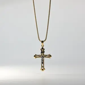 14K Gold Orthodox-Style Large Crucifix Pendant - Model 2163