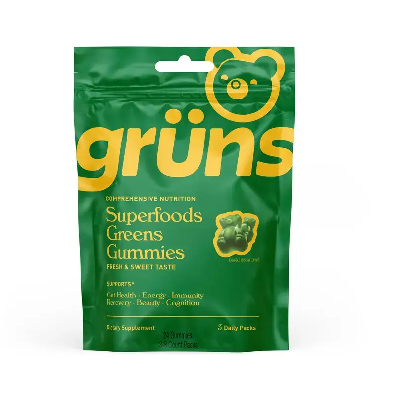Grüns Superfood Greens Gummies | 60+ Ingredients Vegan Gluten Free Vitamin Dietary