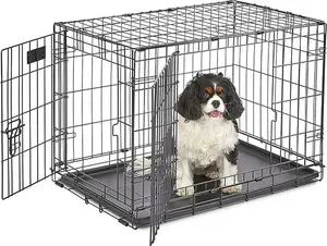 MidWest Homes for Pets Newly Enhanced  Double Door iCrate Dog Crate, Includes Leak-Proof Pan, Floor Protecting Feet, Divider Panel & New Patented Features
