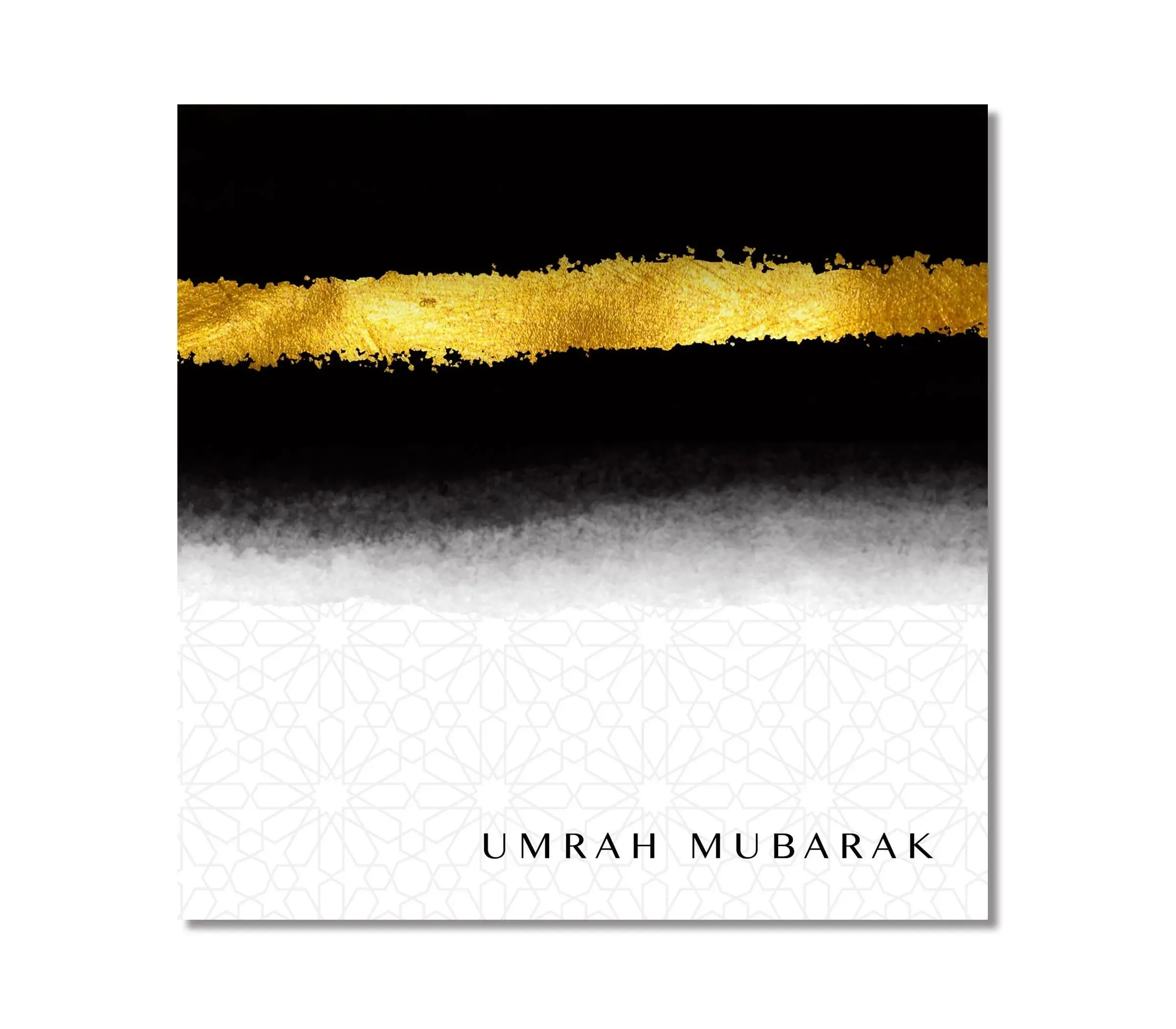 Umrah Mubarak Card - Black & Gold