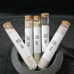Witch's Salt Set - 5 Different Salts for your Spelling Needs. Salt sets include a purple salt, a red salt, a green salt, a moon salt and, a black salt.     *Please note that these are intended for external use only.