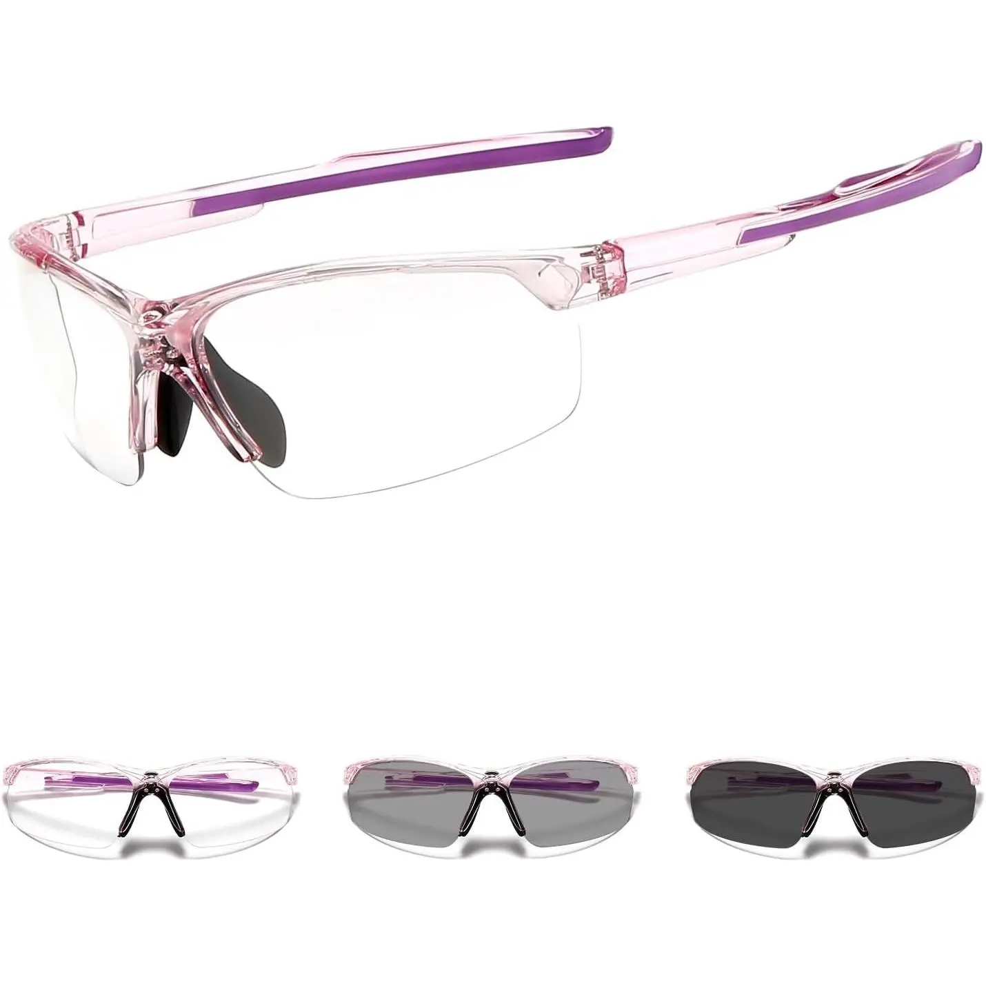 Photochromic Cycling Glasses for Men Women Clear Sports Sunglasses for Mountain Bike Riding MTB Bicycle Running Golf