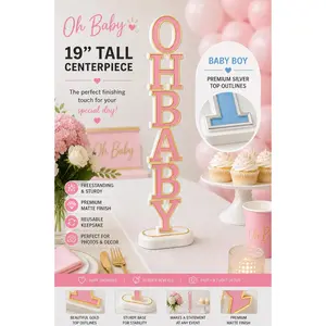 Oh Baby Centerpiece | Baby Shower Centerpiece Decor | 19 Inch Table Centerpiece | Gender Reveal Decoration | Oh Baby Sign