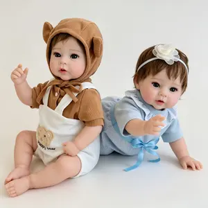 19-inch Unisex Realistic Reborn Girl-Boy Twin Baby Dolls, Full Vinyl with Rooted Hair, Washable Fashion Dolls in Gift Box for Birthdays, Toys & Hobbies