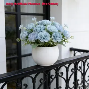 12pcs blue carnation Plastic artificial Flowers blue Fake Flowers Plastic Carnations blue Flowers for Wedding Centerpieces Bridal Shower for Dining Table Home Party Birthday Decor
