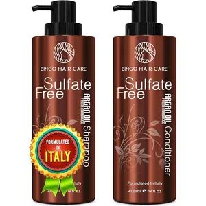 Moroccan Argan Oil Shampoo and Conditioner Set Sulfate Free Anti Frizz Hydrating Care for Women Deep Moisturizing Treatment for Color Keratin Treated Curly Damaged and Dry Hair
