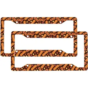 2 Pcs Car License Plate Frames for Women Men - 4 Holes Solid Aluminum Peanuts License Plate Cover for Car Accessories for Women Men with Fasteners and Screws ﻿