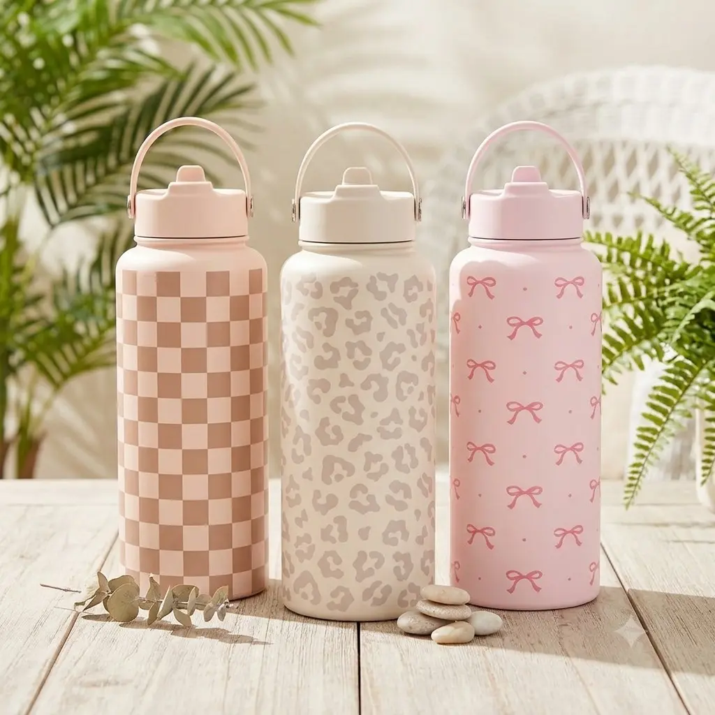 SANDJEST 32oz Leak-proof Sports Water Bottle with Flip Straw Lid & Handle, Protective Silicone Base, BPA Free, Sporty Designs, Keeps Drinks Cold, Ideal for Travel, Outdoor Activities