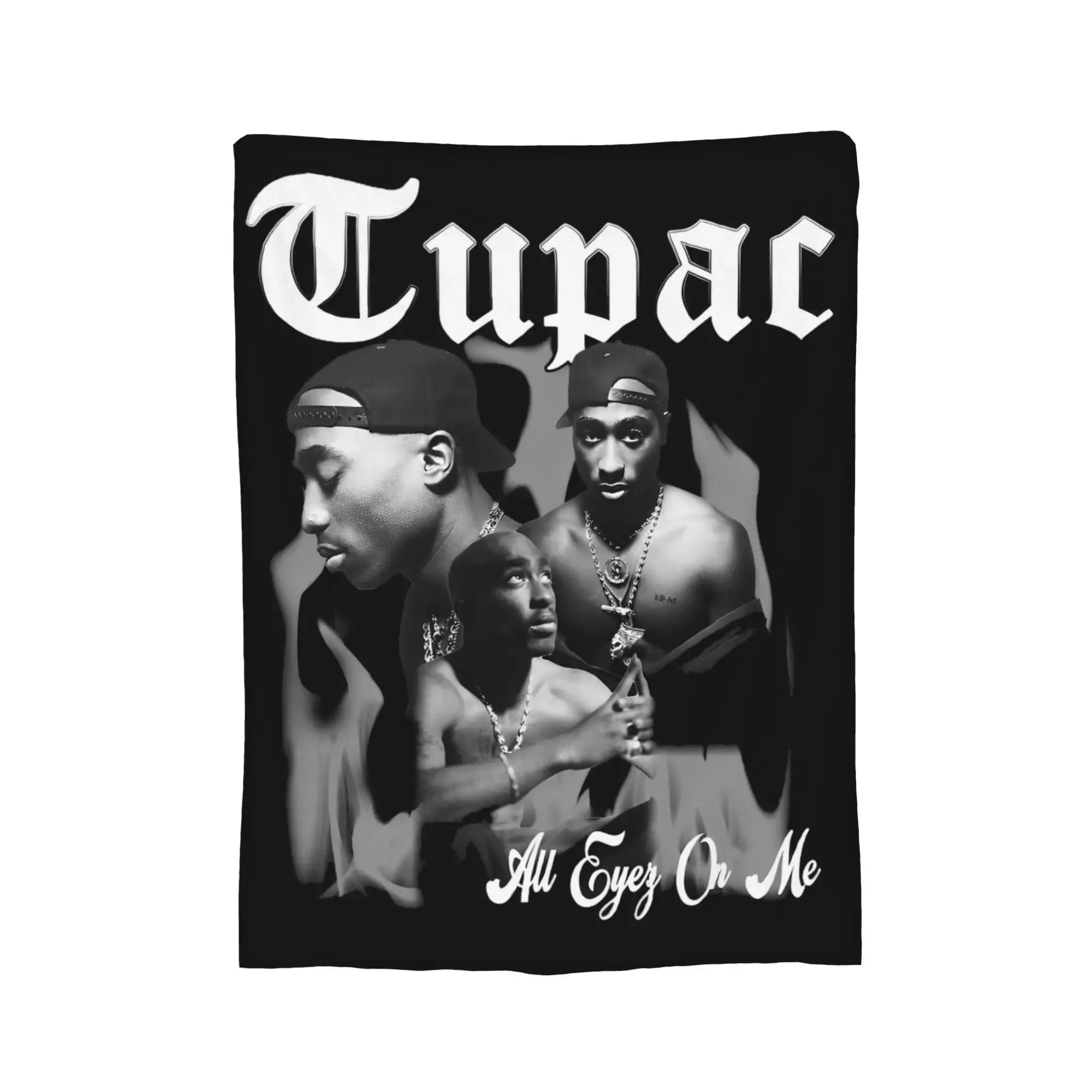 Tupac 2Pac Hip Hop Flannel Blanket - Wrinkle Resistant, Super Warm Throw Blanket (40in*30in, 60x50in) for All Seasons, Bedroom Decor, Outdoor Travel, Music Fans, Birthdays