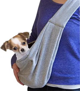 Dog Sling Carrier – Hands-Free Pet Carrier for Cats up to 15 lbs, Small Dog Sling for Everyday Use, Machine-Washable with Comfortable Cotton Lining
