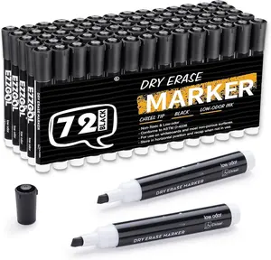 Dry Erase Markers Bulk, 72 Pack Black Low Odor Whiteboard Markers