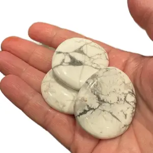 Howlite Smooth Flat Pocket Crystal Stones Unisex Natural Gemstone day gift Home Velvet Green Bulk Gemstone Heart Shapes crystal jewelry High Quality