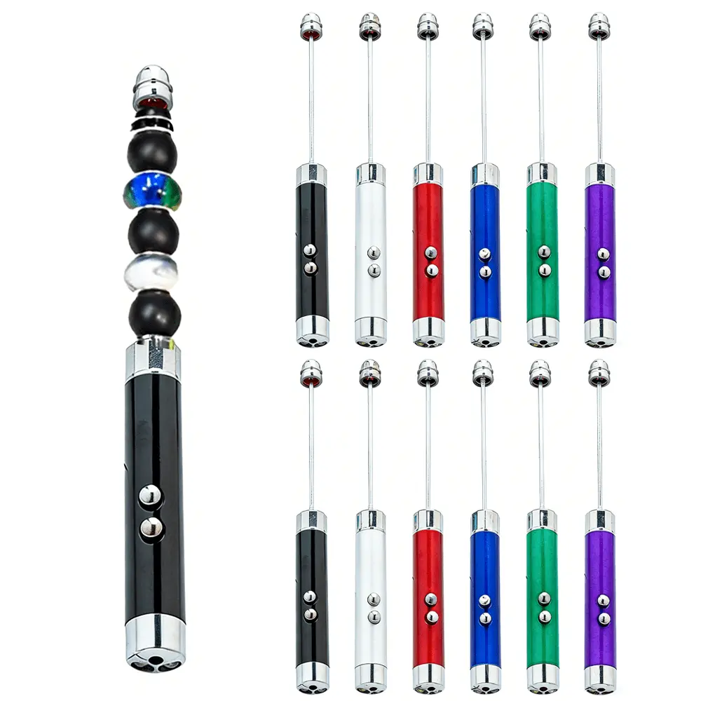 6/12-Piece Beadable DIY LED Flashlight Set - Mini UV Infrared Pet Urine & Money Detector Torch, Portable Multicolor Light for Camping, Accessories, Holiday Gift