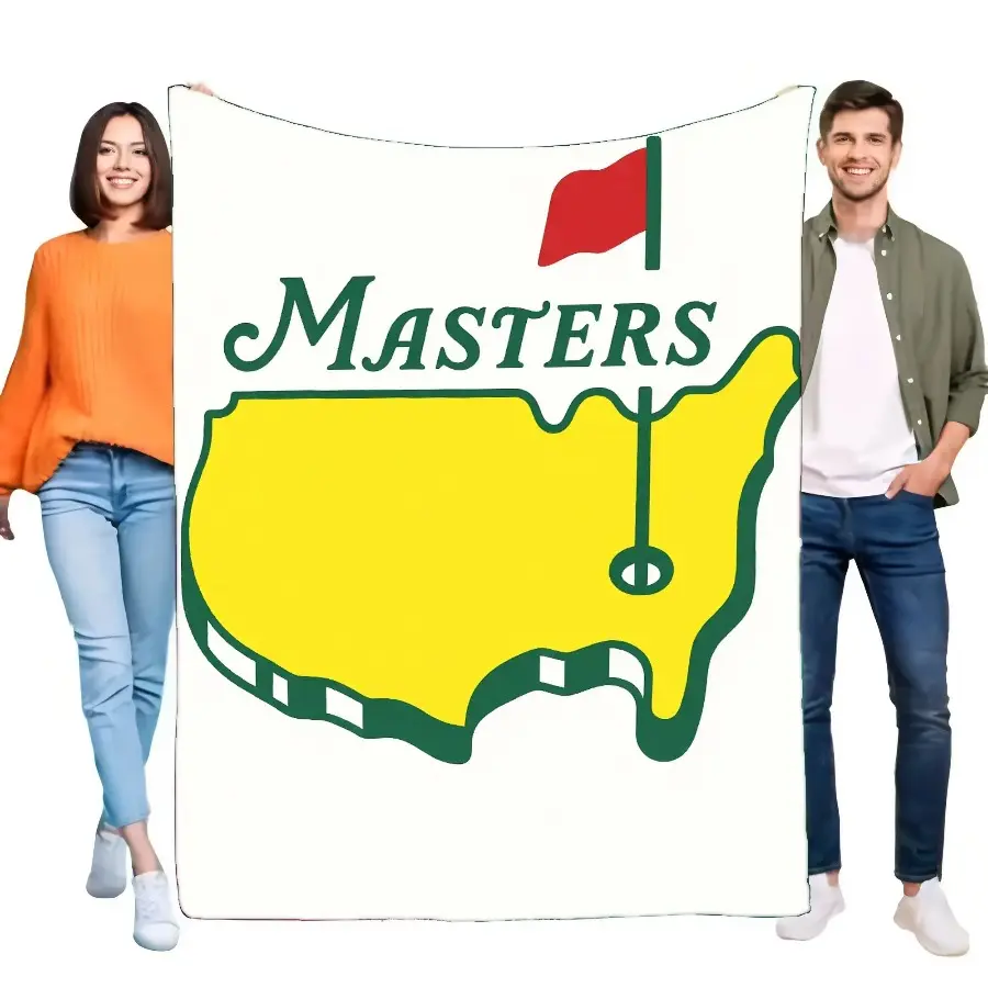 Masters Logo Blanket | Soft White Throw for Golf Fans | Cozy Lightweight Design | Perfect Home Decor Gift